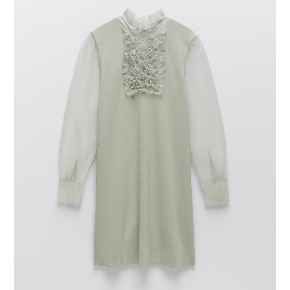 ZARA Knit Organza Dress - Picture 3 of 5